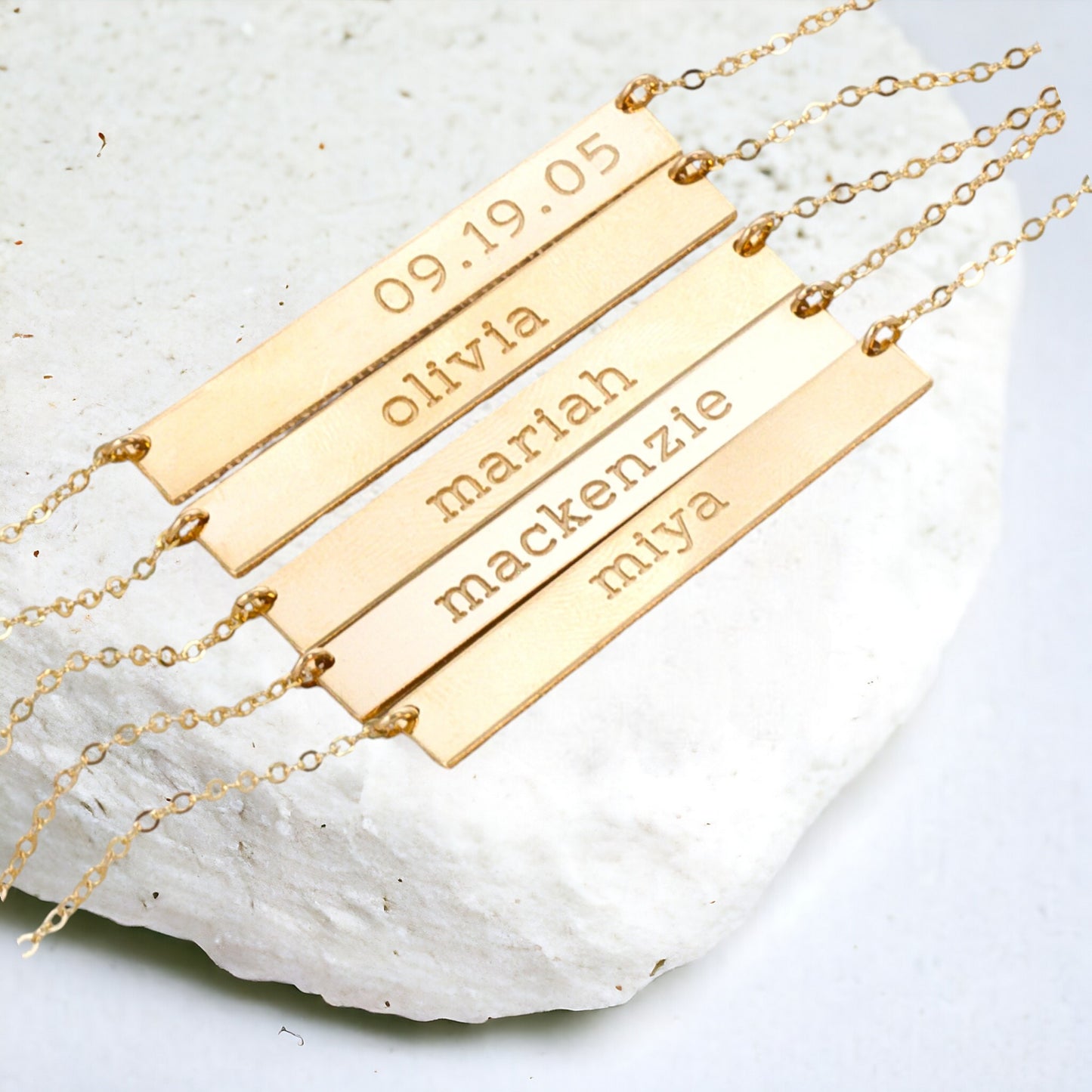 Long Personalized Nameplate Necklace, 1.5