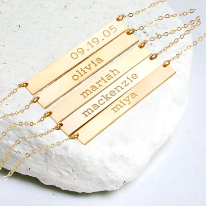 Long Personalized Nameplate Necklace, 1.5