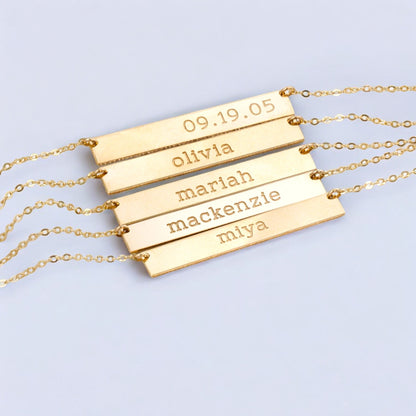 Long Personalized Nameplate Necklace, 1.5