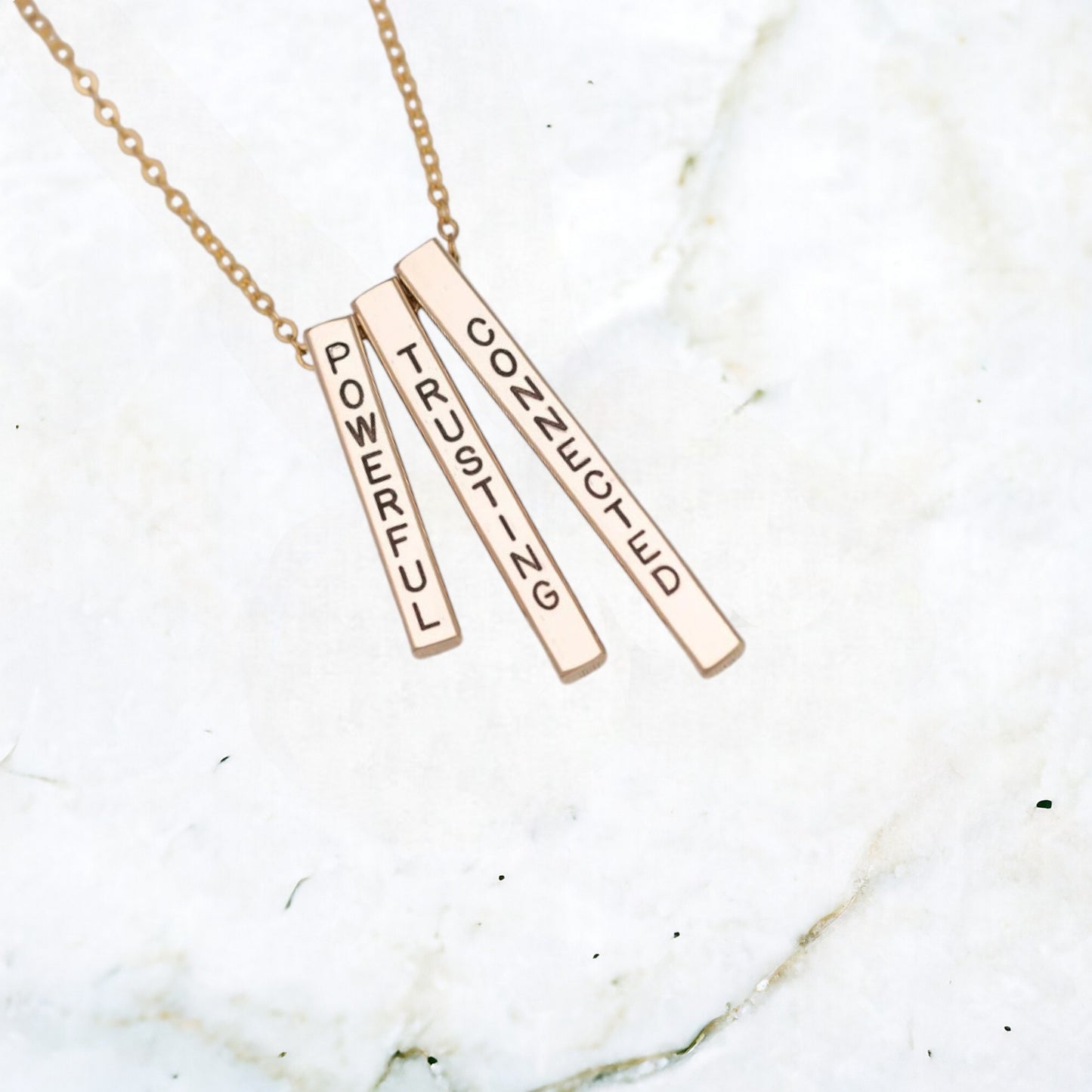 Custom Name 4-Sided Bar Necklace, 1.25" Bar