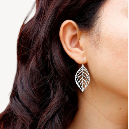 Dainty Dangle Leaf Earrings