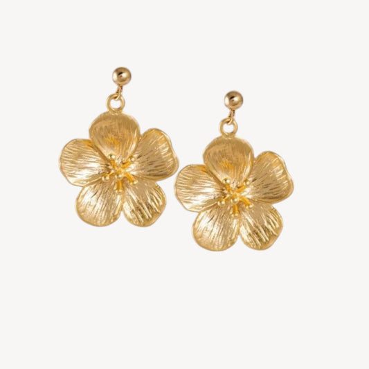 Dainty Gold Flower Earrings