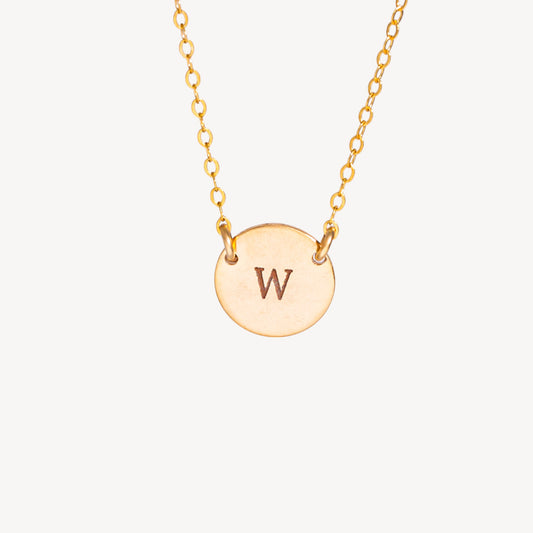 Monogram Necklace, 0.40" Disc