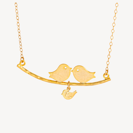 Parents and Baby Bird Necklace