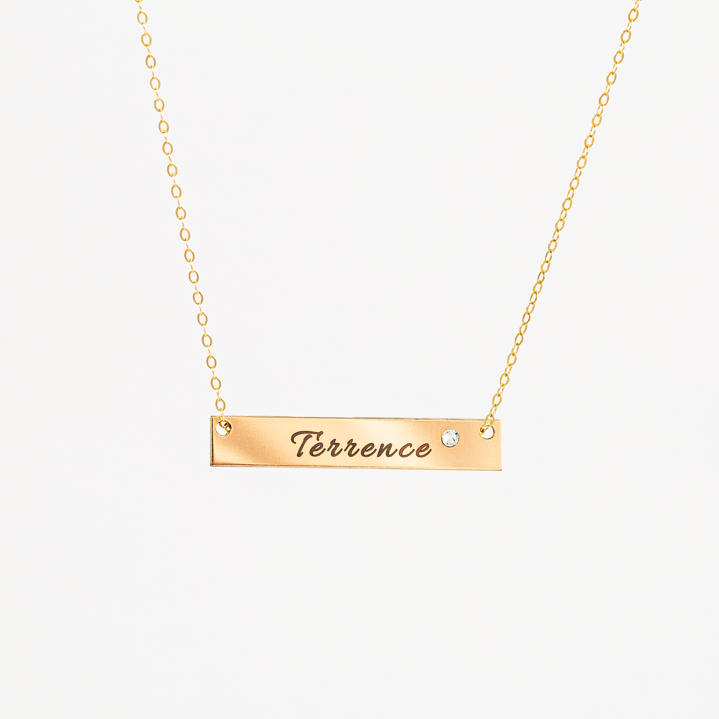 Nameplate Bar with Crystal Necklace, 1.5" Bar