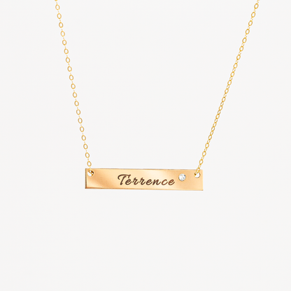 Nameplate Bar with Crystal Necklace, 1.5" Bar