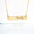 Customized Bar Necklace, 1.25" Bar Pendant