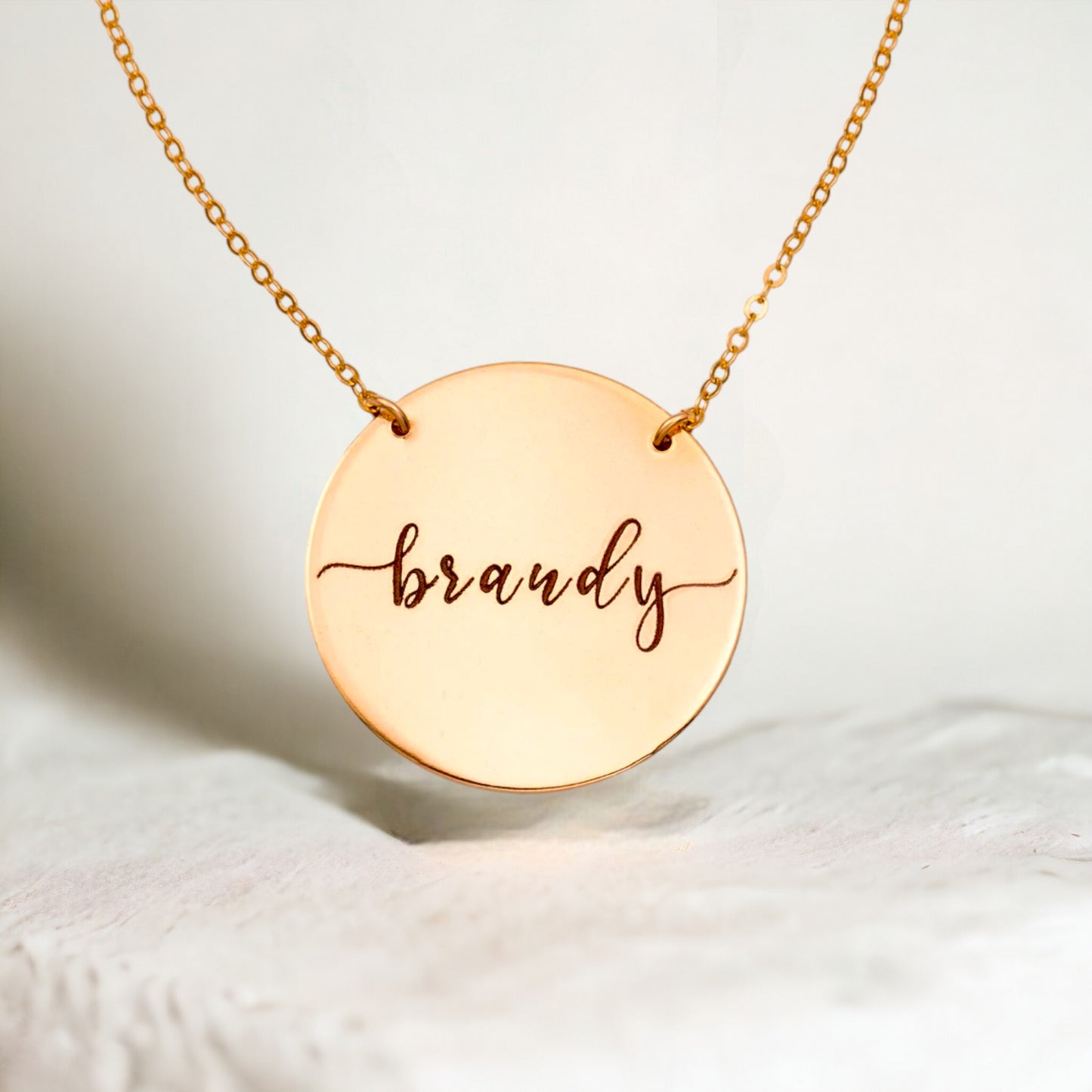 Large Name Necklace, 1" Disc