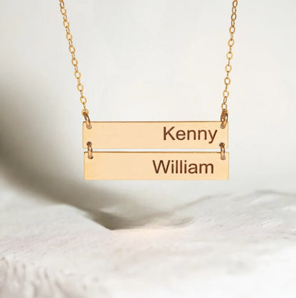 Multiple Name Bar Necklace 2 Bars