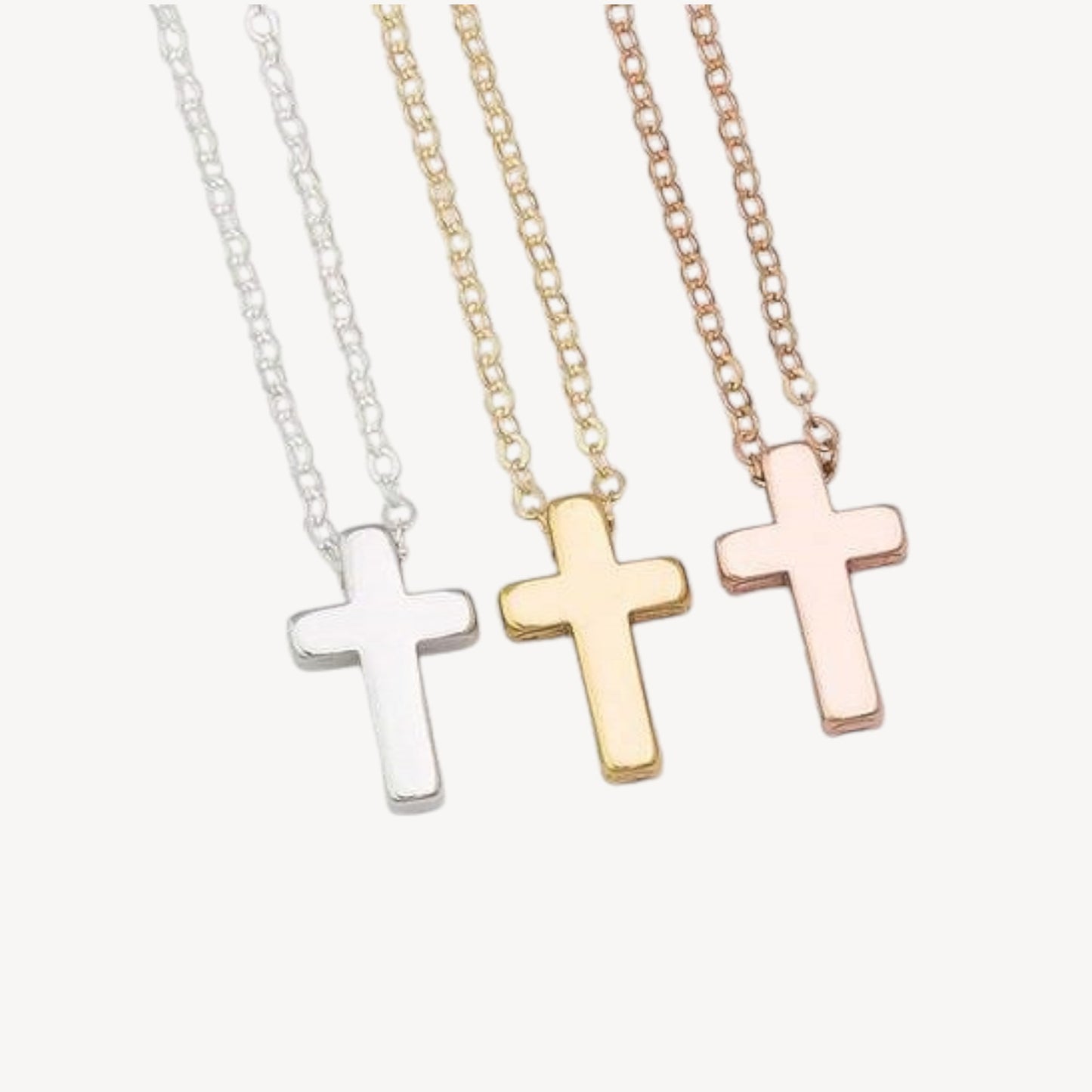 Minimal Tiny Sliding Cross Necklace