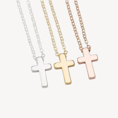 Minimal Tiny Sliding Cross Necklace