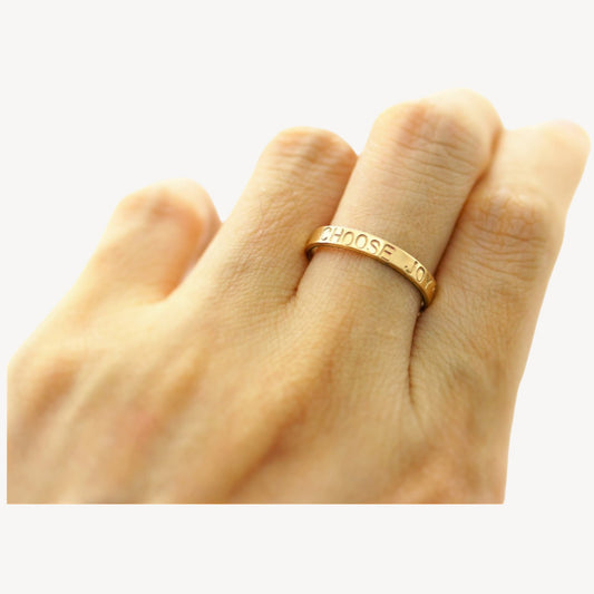 Personalized Thin Bar Ring, 3mm Ring