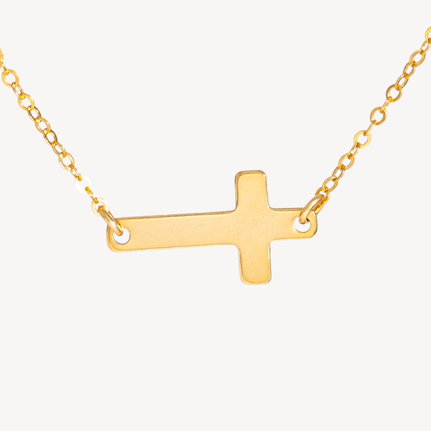 Sideways Cross Pendant Necklace