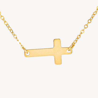 Sideways Cross Pendant Necklace