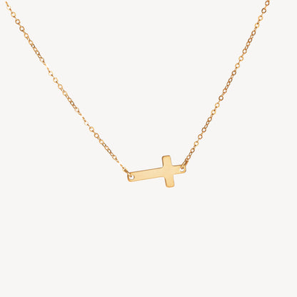 Sideways Cross Pendant Necklace