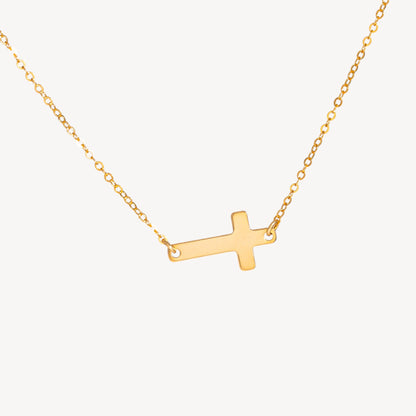 Sideways Cross Pendant Necklace