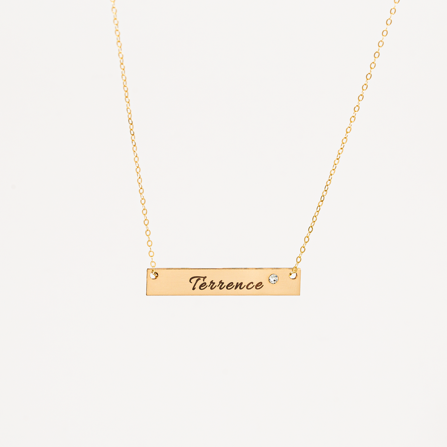 Nameplate Bar with Crystal Necklace, 1.5" Bar