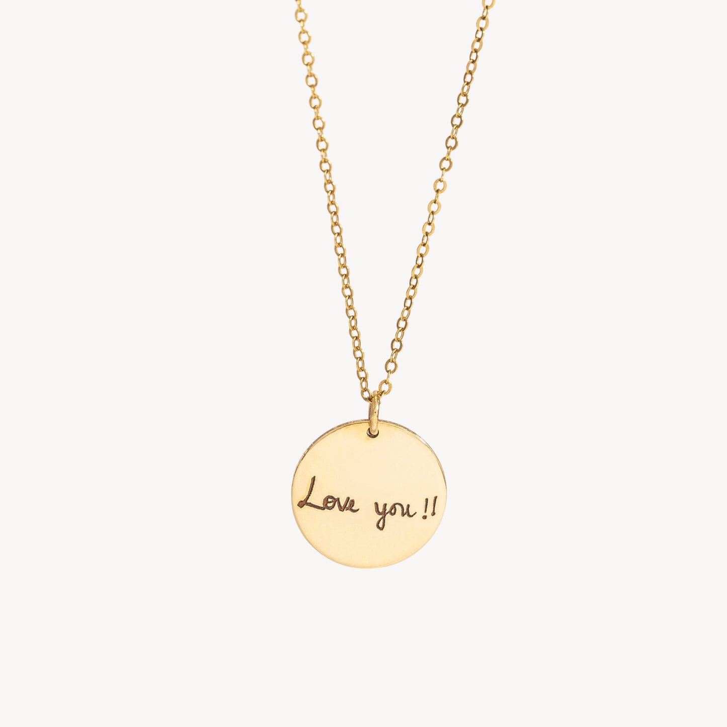 Actual Handwriting and Signature  Necklace, 1-inch Disc