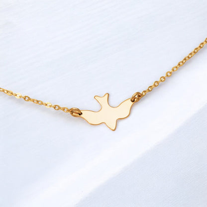 Flying Dove Bird Charm Necklace