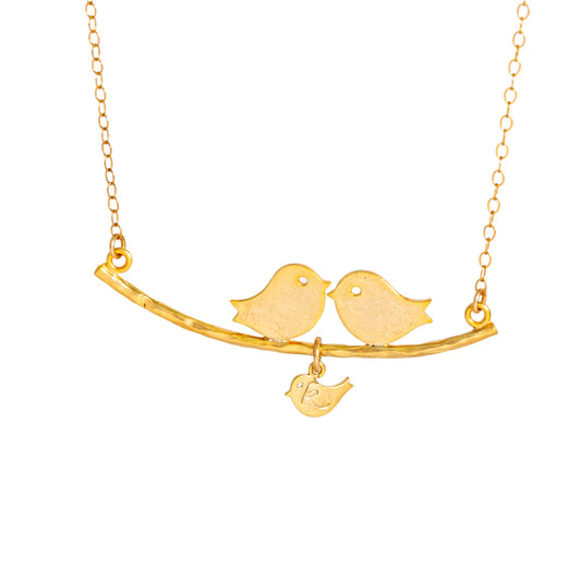 Parents and Baby Bird Necklace