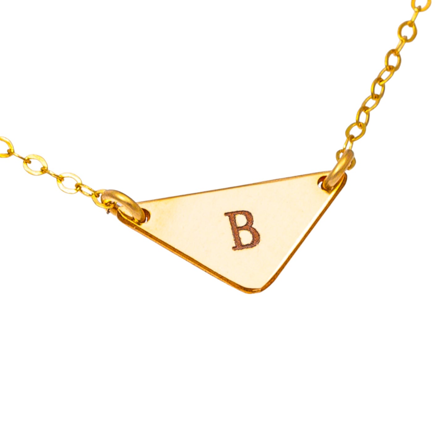 Personalized Small Triangle Necklace, 0.5" Triangle