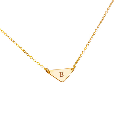 Personalized Small Triangle Necklace, 0.5" Triangle