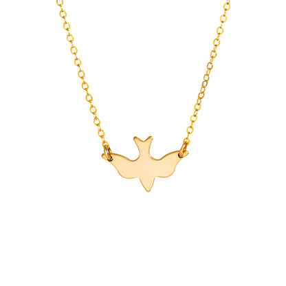 Flying Dove Bird Charm Necklace