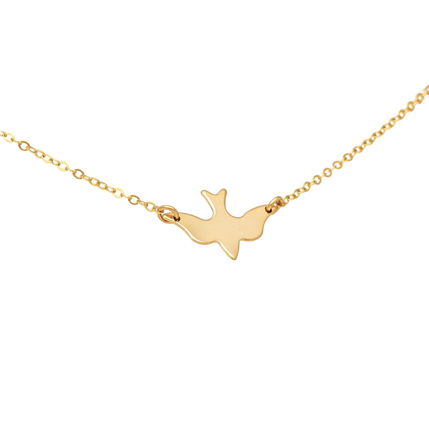 Flying Dove Bird Charm Necklace