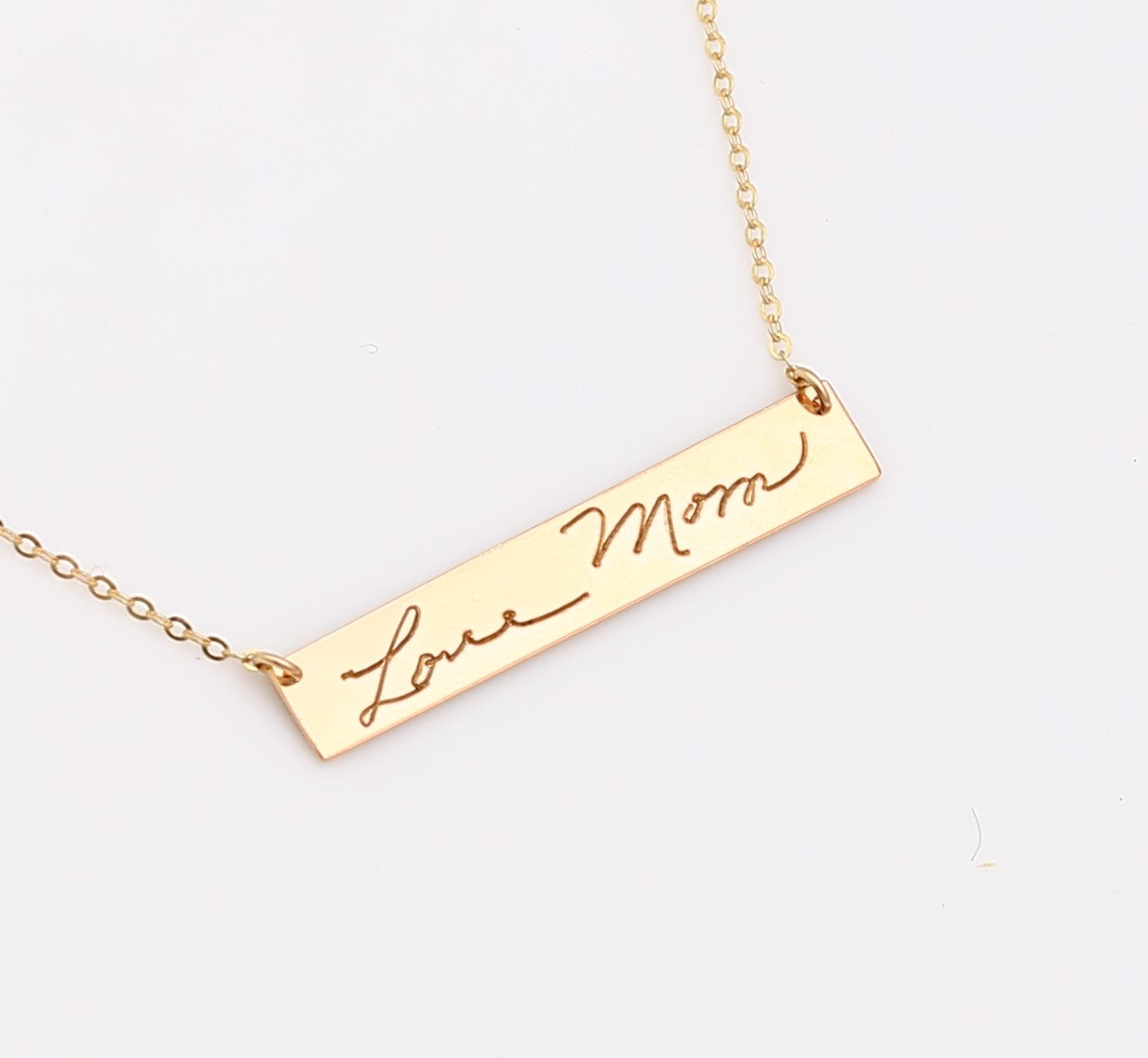 Actual Signature Handwriting Necklace, 11mm 1.5" Bar