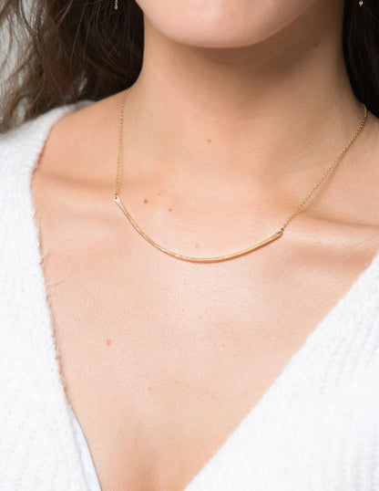 Skinny Curved Bar Necklace