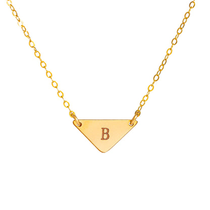 Personalized Small Triangle Necklace, 0.5" Triangle