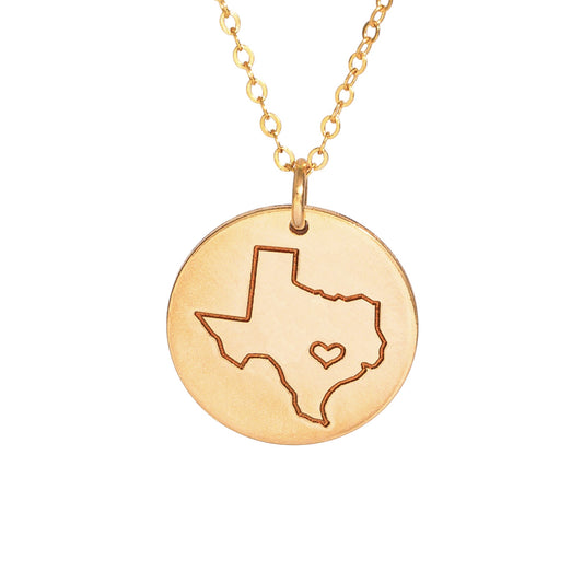 State Charm Necklace, 5/8" Disc