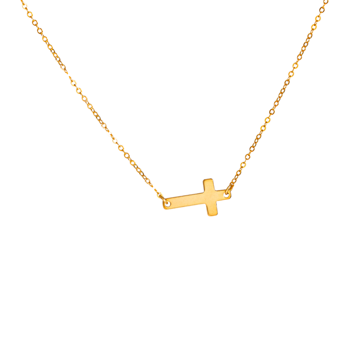 Sideways Cross Pendant Necklace