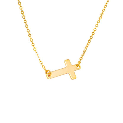 Sideways Cross Pendant Necklace