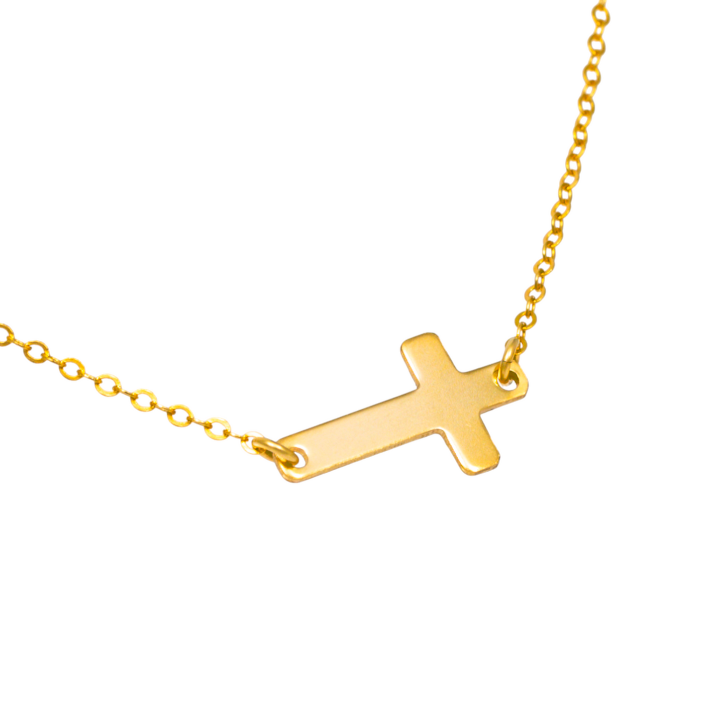 Sideways Cross Pendant Necklace