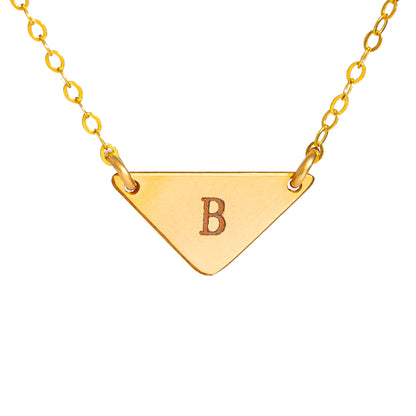 Personalized Small Triangle Necklace, 0.5" Triangle