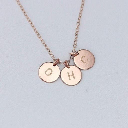 Custom 2 Charms Necklace, 0.38" Disc Charms