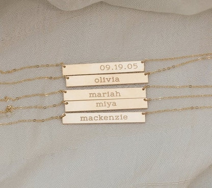 Long Personalized Nameplate Necklace, 1.5