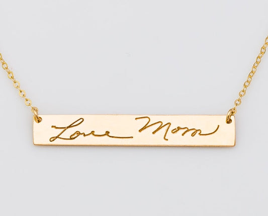 Signature Handwriting Necklace, 1.5" Bar