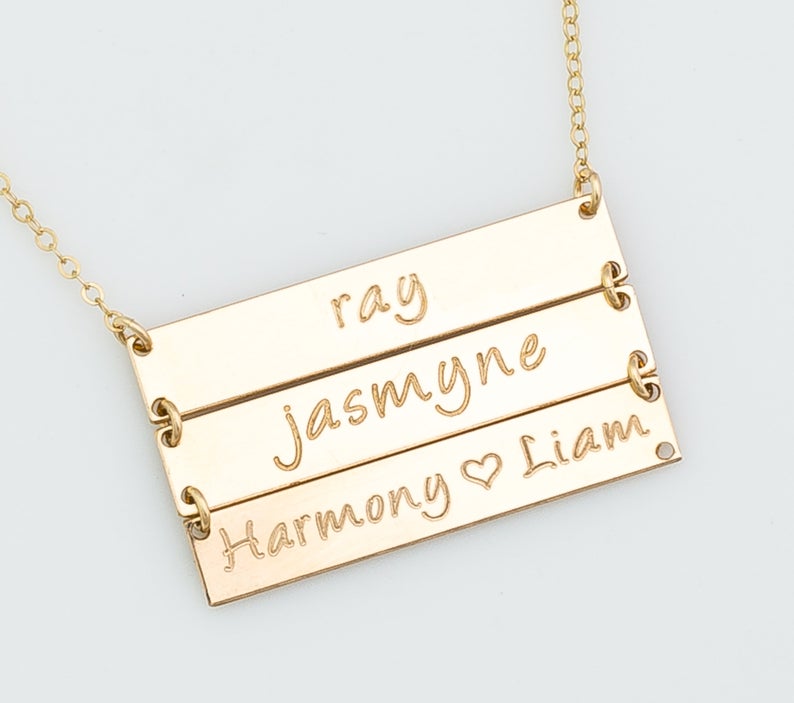 Multiple Name Bar Necklace 2 Bars