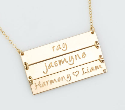 Multiple Name Bar Necklace 2 Bars