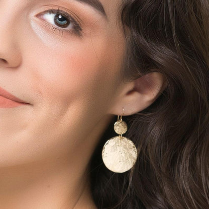 Double Circle Discs Earrings