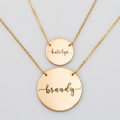 Large Name Necklace, 1" Disc