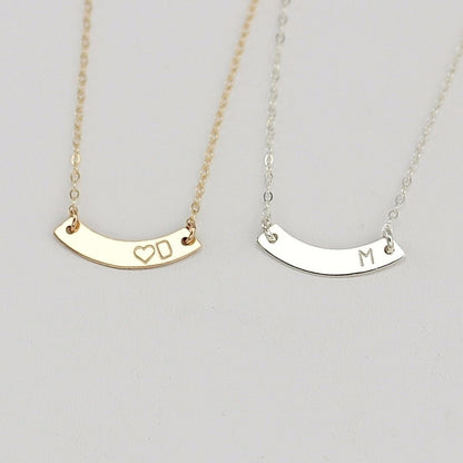 Hotmixcold Curve Bar Necklace